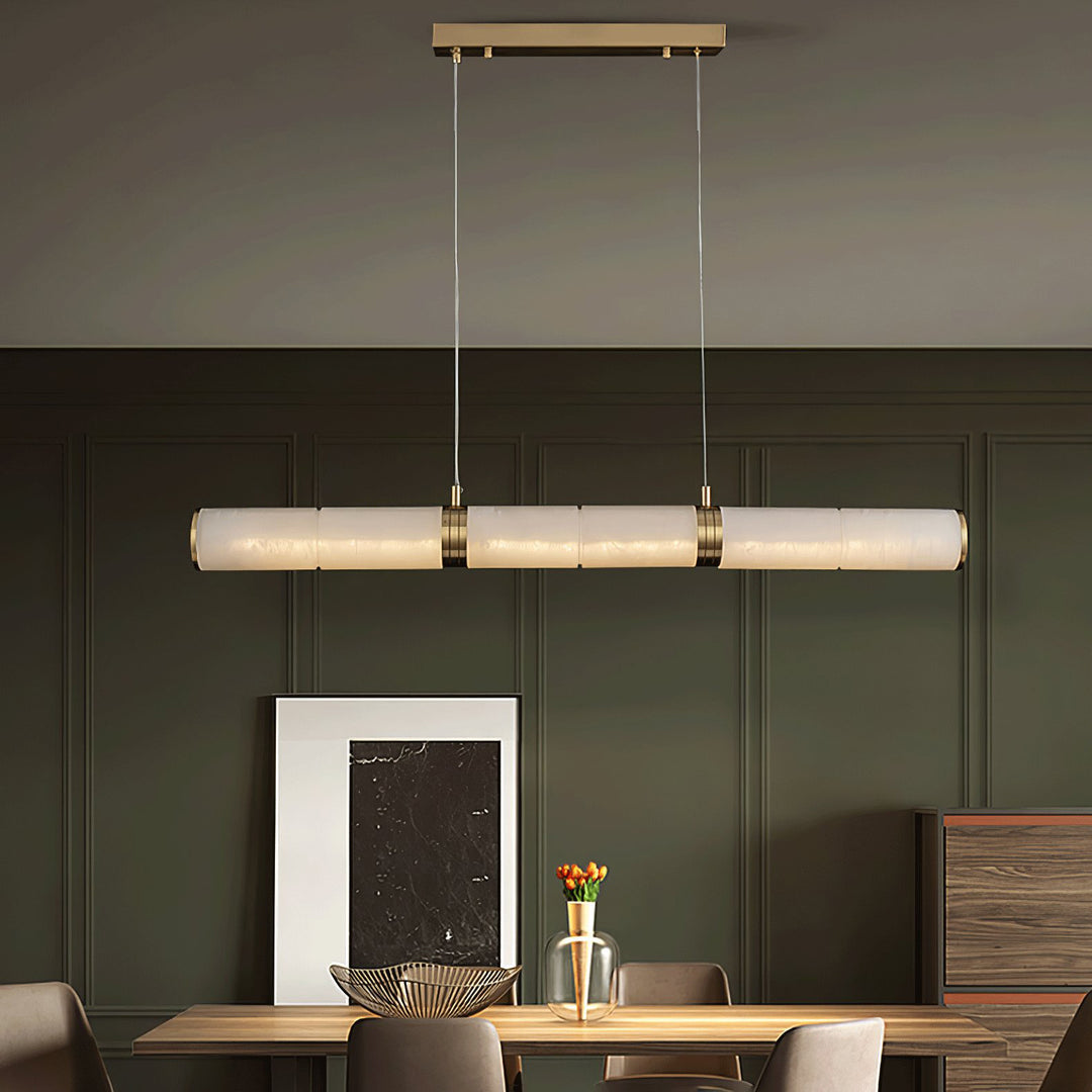 Stream Modern Minimalist Alabaster Pendant Light - Lamp Copper