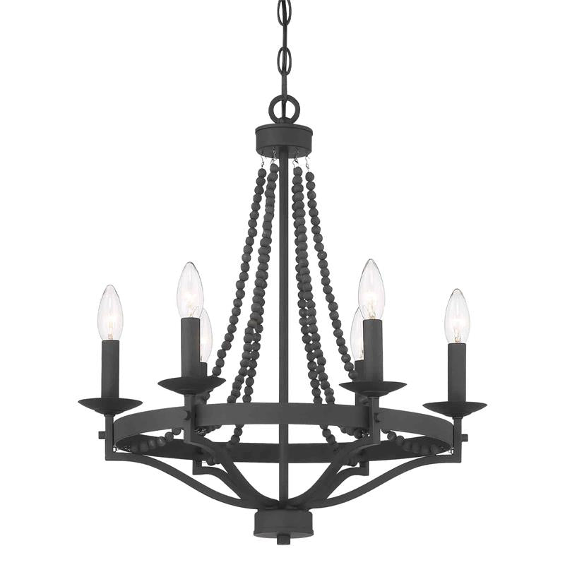 Isoren Vintage Industrial Wooden Metal Chandelier - Lamp Copper