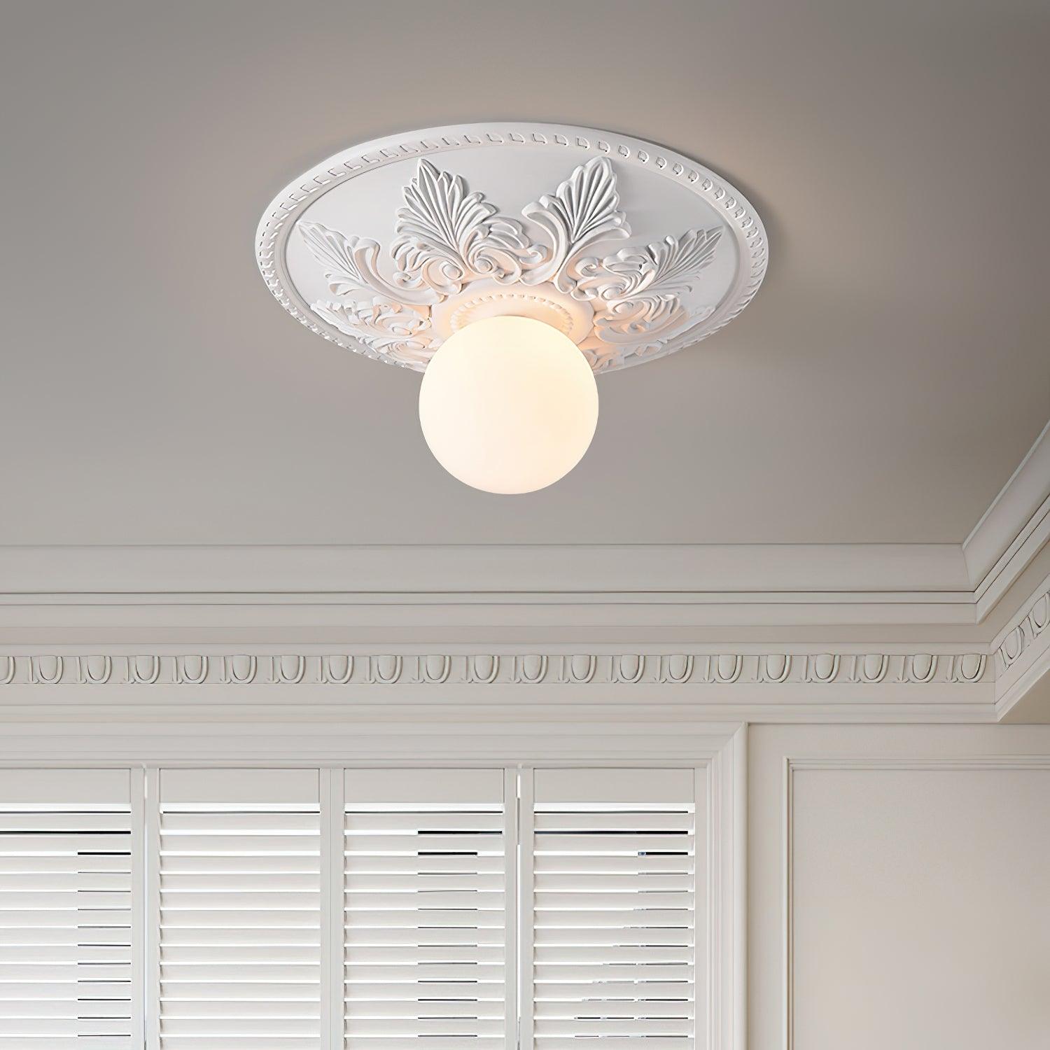 Aero Plafonnier Classique Globe en Résine et Verre - Neutralighting