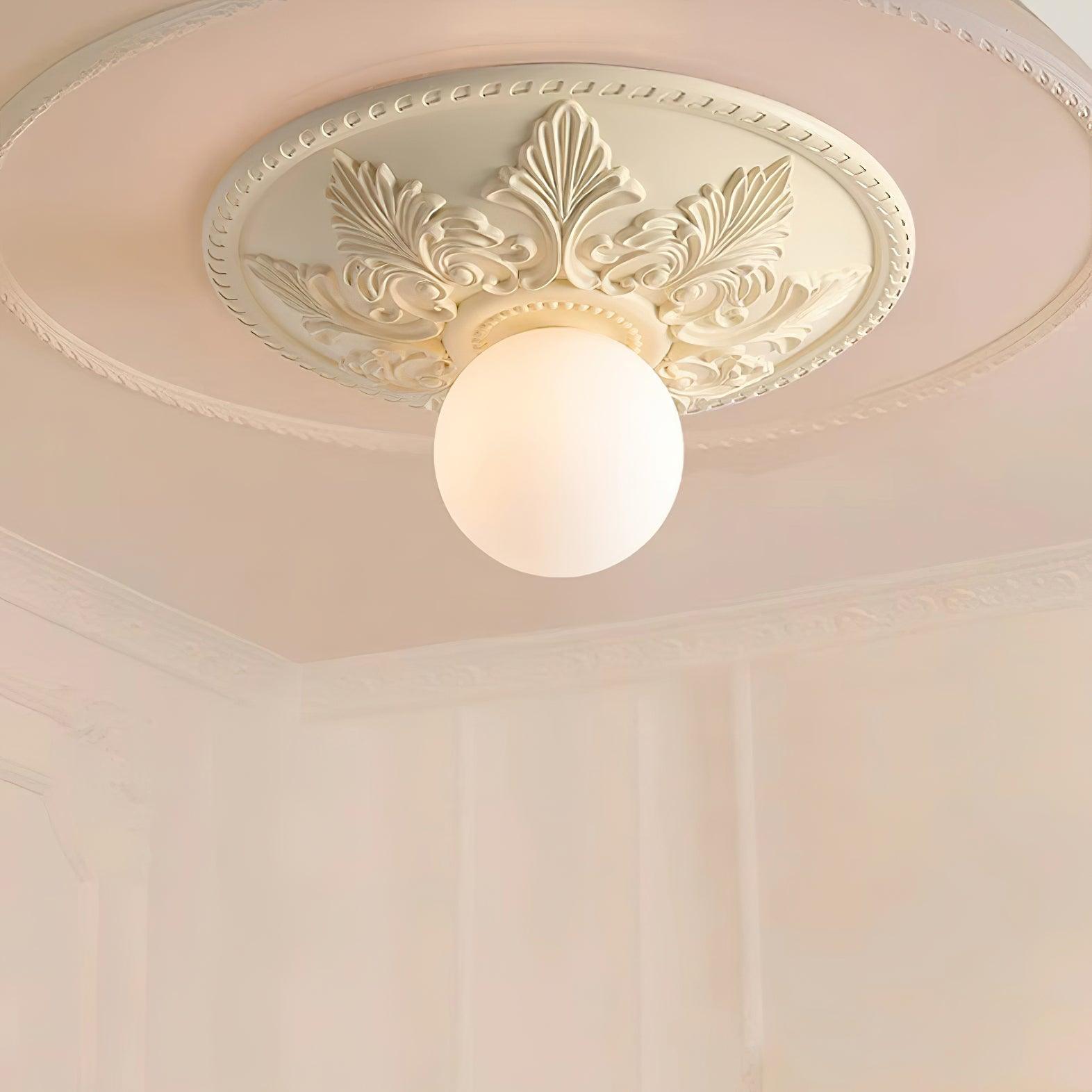Aero Plafonnier Classique Globe en Résine et Verre - Neutralighting