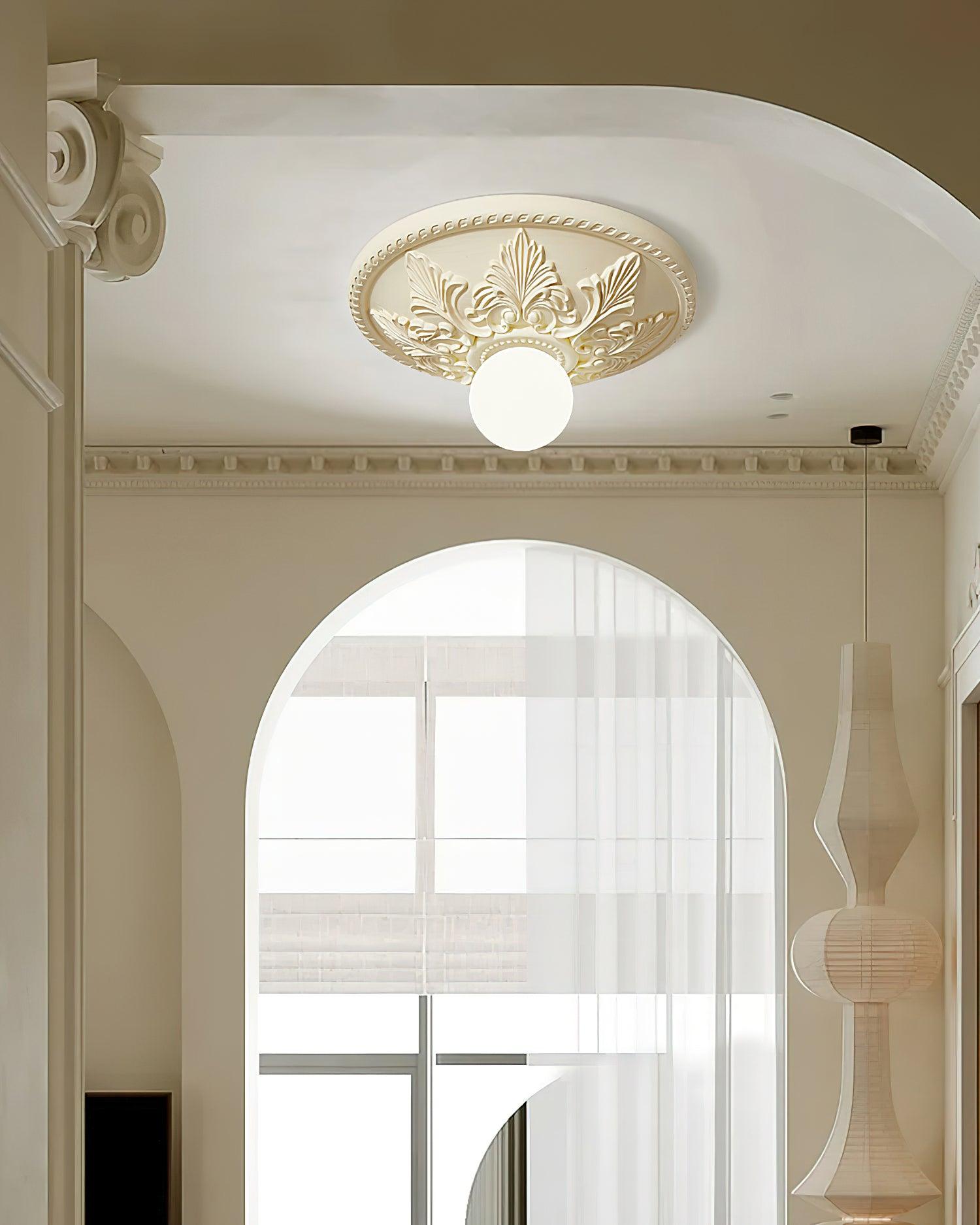 Aero Plafonnier Classique Globe en Résine et Verre - Neutralighting