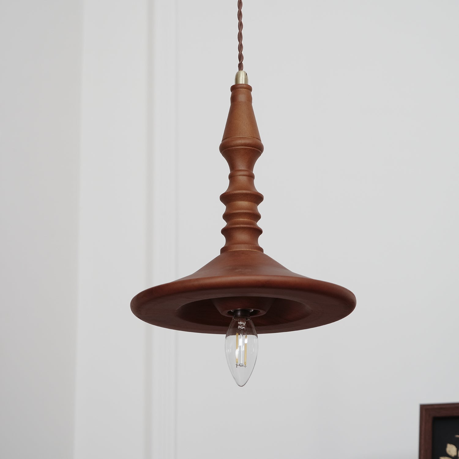 Iraeiel Vintage Minimalist Wooden Pendant Light - Lamp Copper