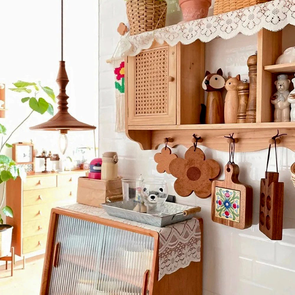 Iraeiel Vintage Minimalist Wooden Pendant Light - Lamp Copper