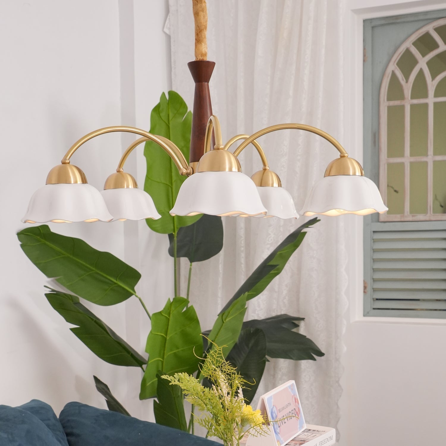 Swedish Modern Brass Chandelier - Blowlighting
