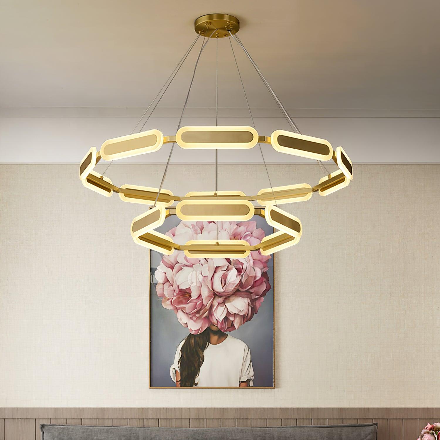 Lustra Chandelier Anneau Géométrique en Laiton - Neutralighting