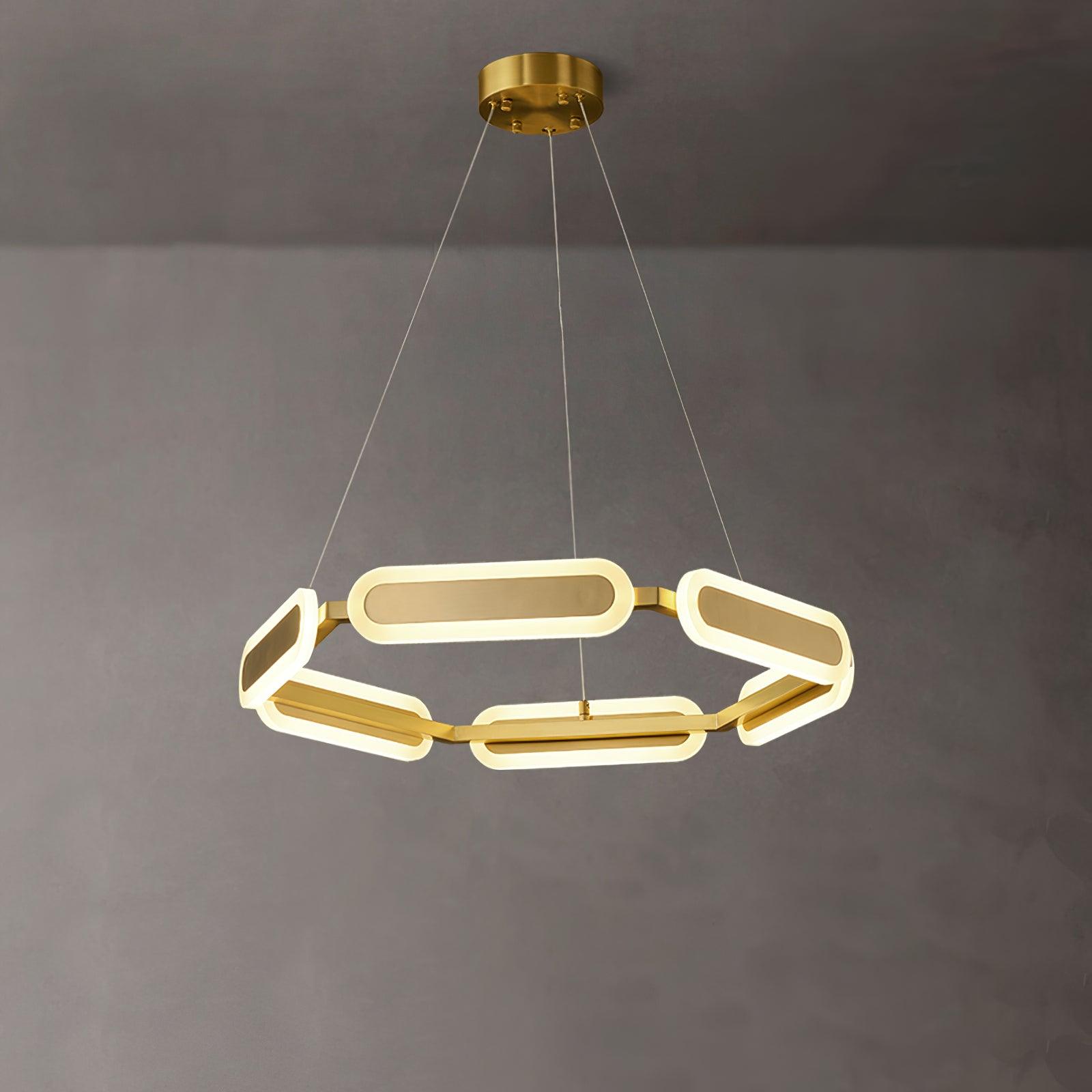 Lustra Chandelier Anneau Géométrique en Laiton - Neutralighting