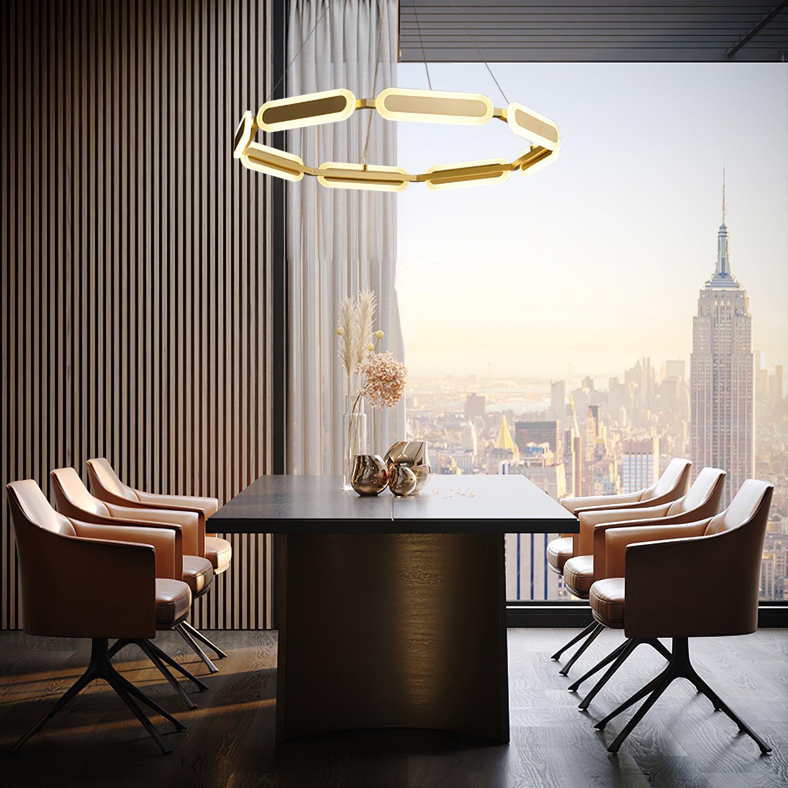 Lustra Chandelier Anneau Géométrique en Laiton - Neutralighting