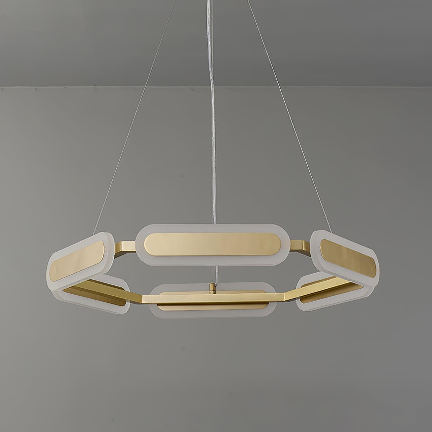 Lustra Chandelier Anneau Géométrique en Laiton - Neutralighting