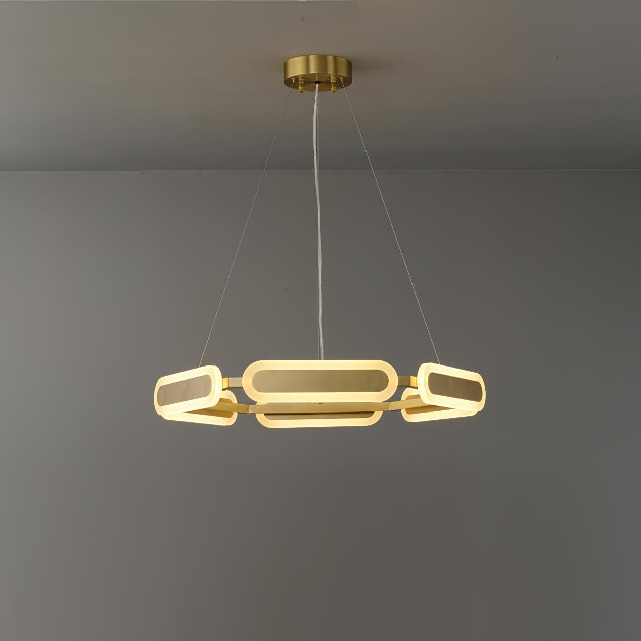 Lustra Chandelier Anneau Géométrique en Laiton - Neutralighting