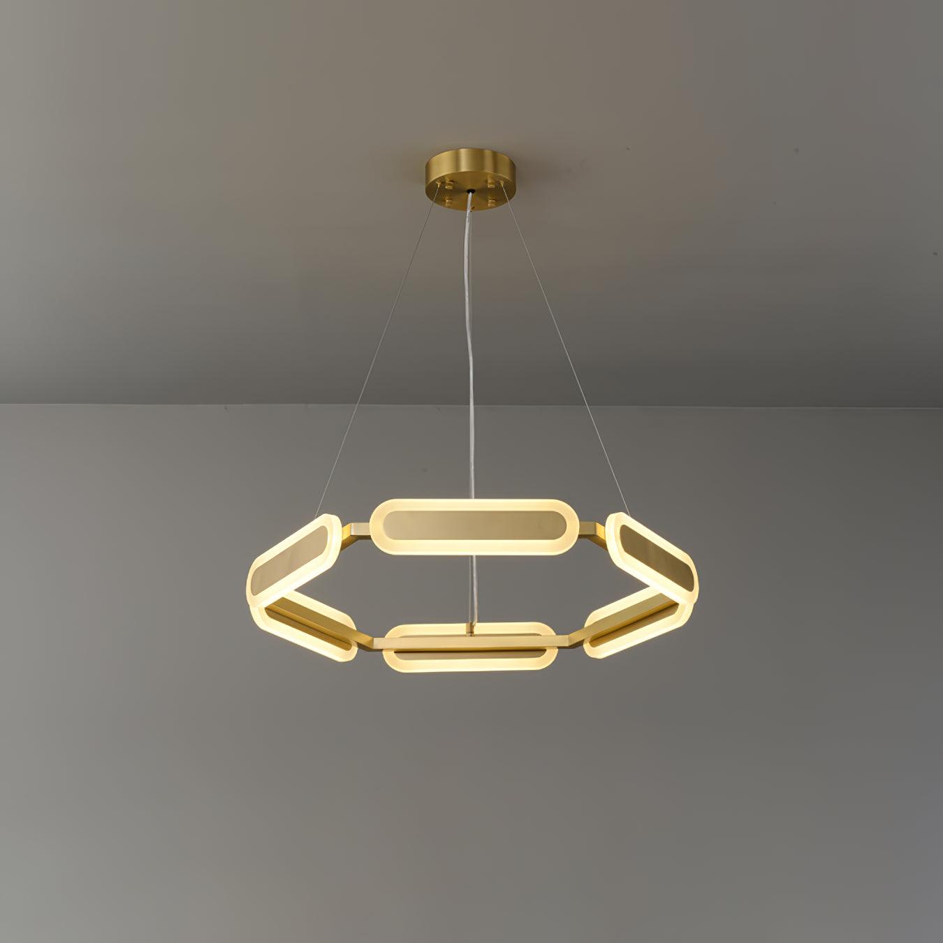 Lustra Chandelier Anneau Géométrique en Laiton - Neutralighting