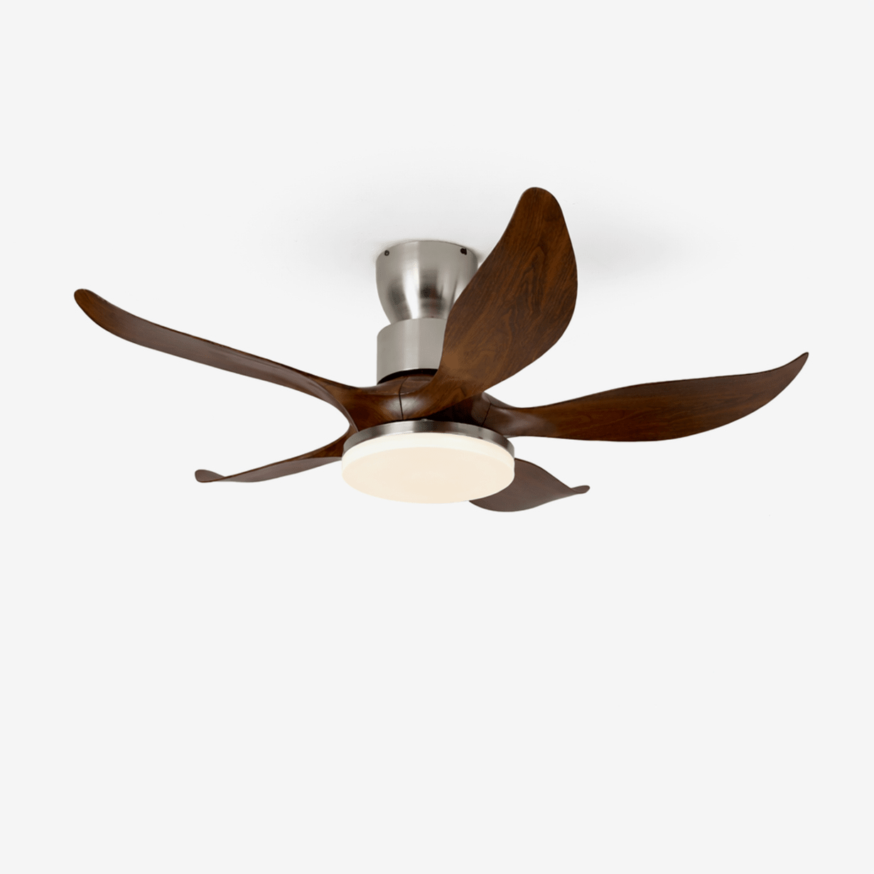 Plafonnier ventilateur Celia à 5 pales avec corps couleur Noyer