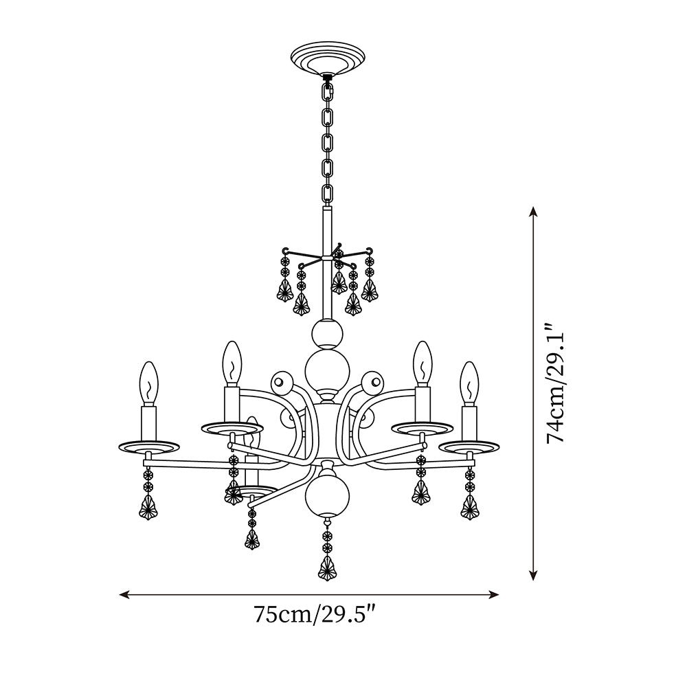 Candelabra Lustre Vintage en Métal - Neutralighting