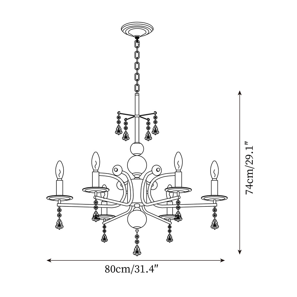 Candelabra Lustre Vintage en Métal - Neutralighting