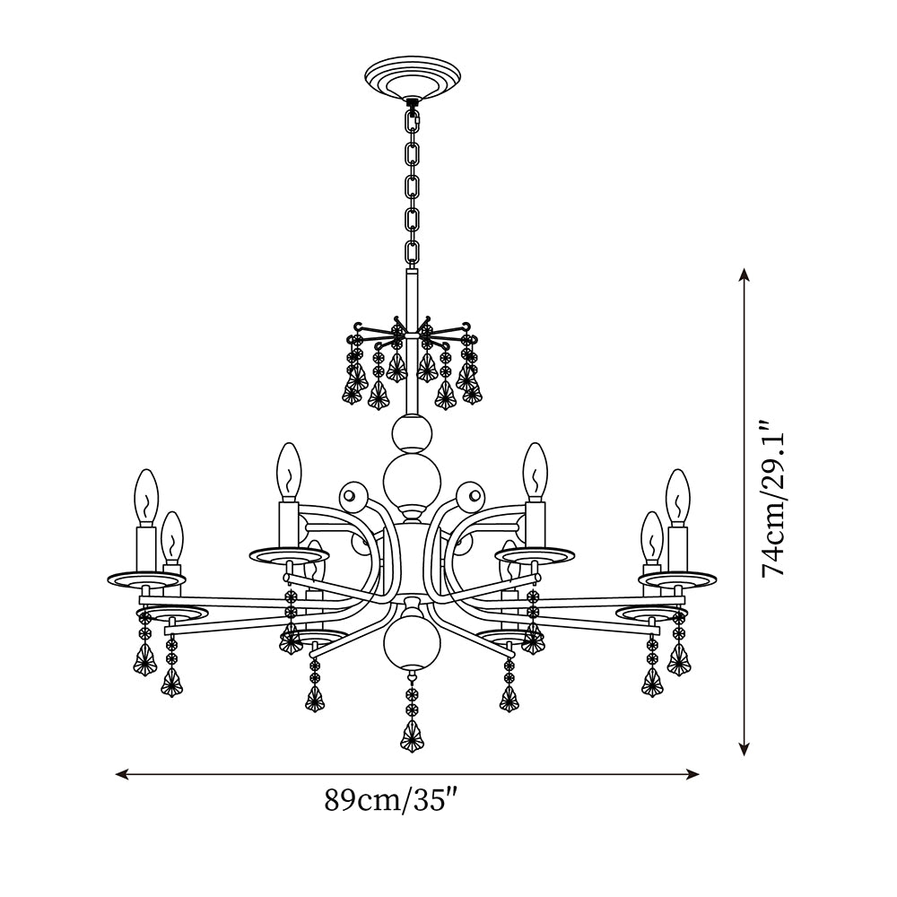 Candelabra Lustre Vintage en Métal - Neutralighting