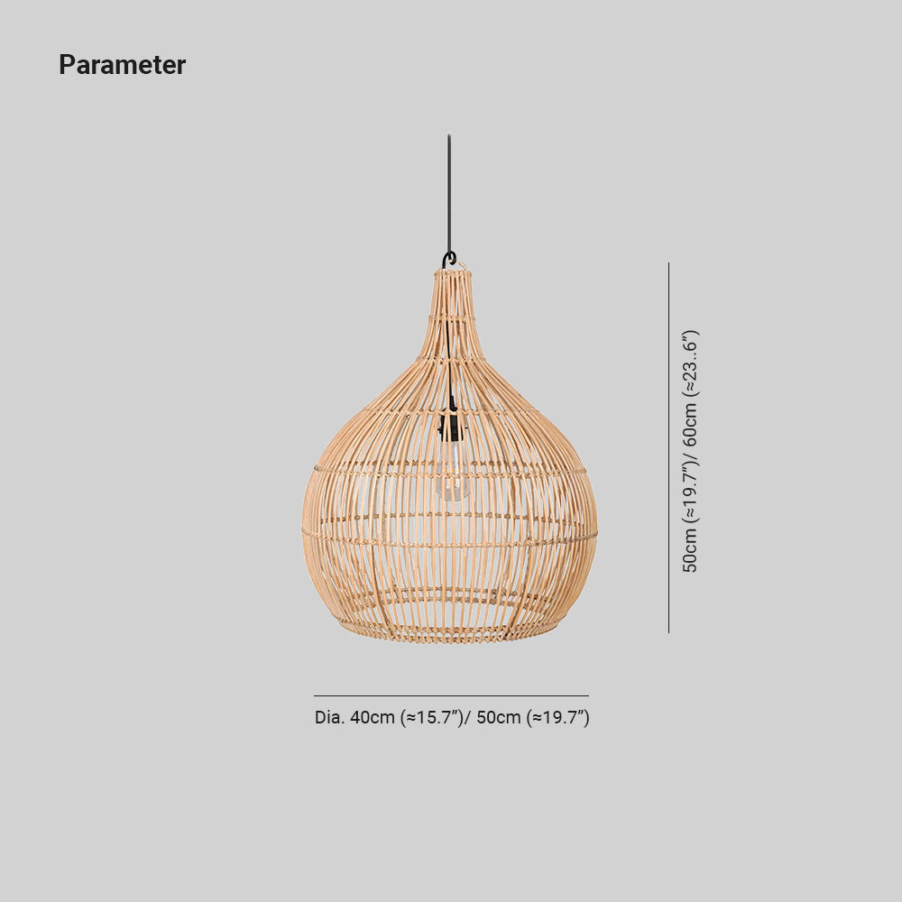 Ritta Suspension Japonais Créatif Rotin pour Salle à Manger/Chambre - Neutralighting