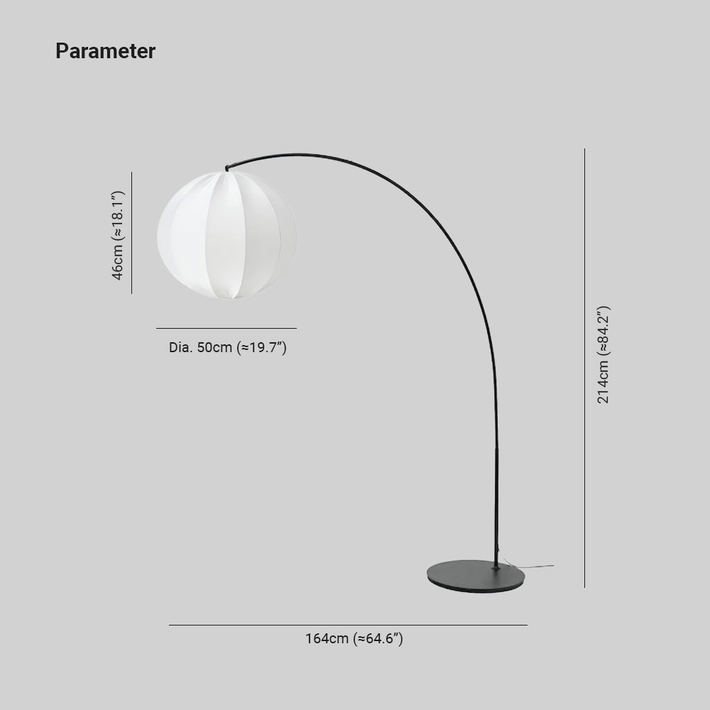 Ritta Suspension sphérique Minimaliste Métal/Tissu Blanc Salon - Neutralighting