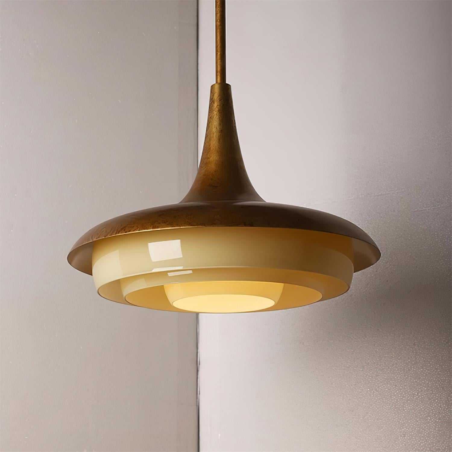 Tabit Suspension Vieilli Laiton Stratifié Verre - Neutralighting