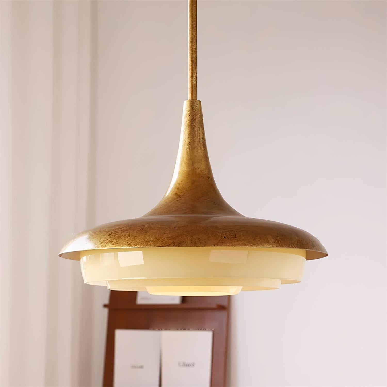 Tabit Suspension Vieilli Laiton Stratifié Verre - Neutralighting