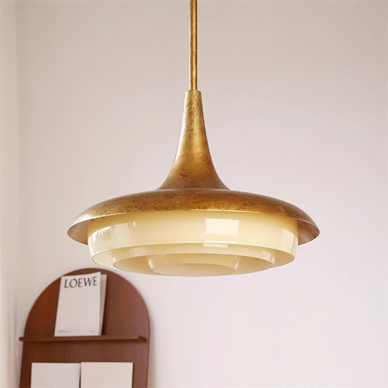 Tabit Suspension Vieilli Laiton Stratifié Verre - Neutralighting