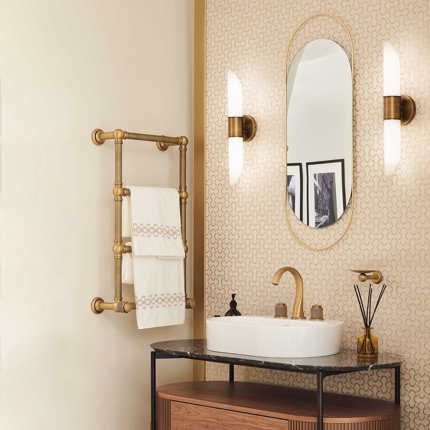 Elsolor Modern Minimalist Alabaster Wall Lamp - Lamp Copper