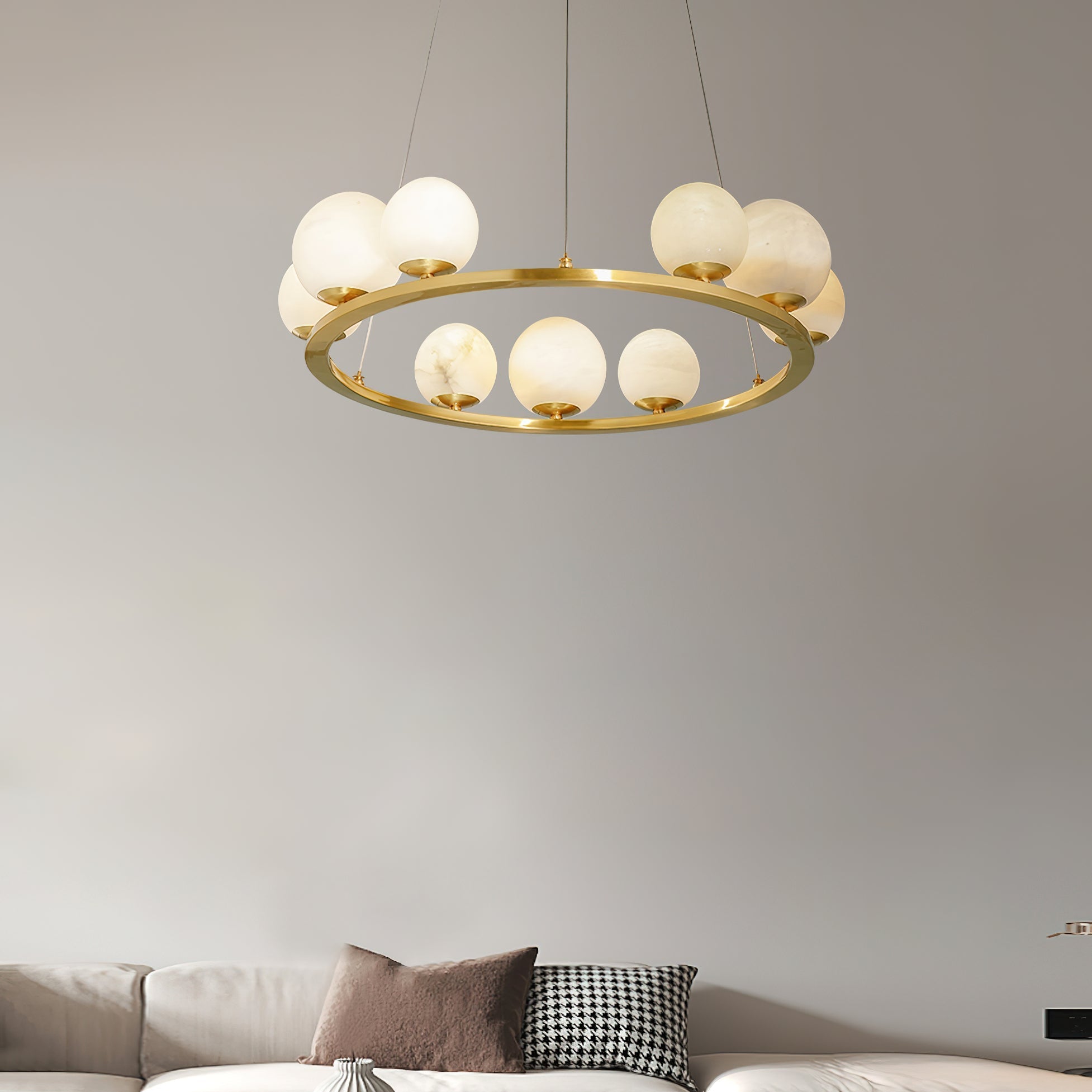 Ulmaran Premium Nordi Art Alabaster Chandelier - Lamp Copper