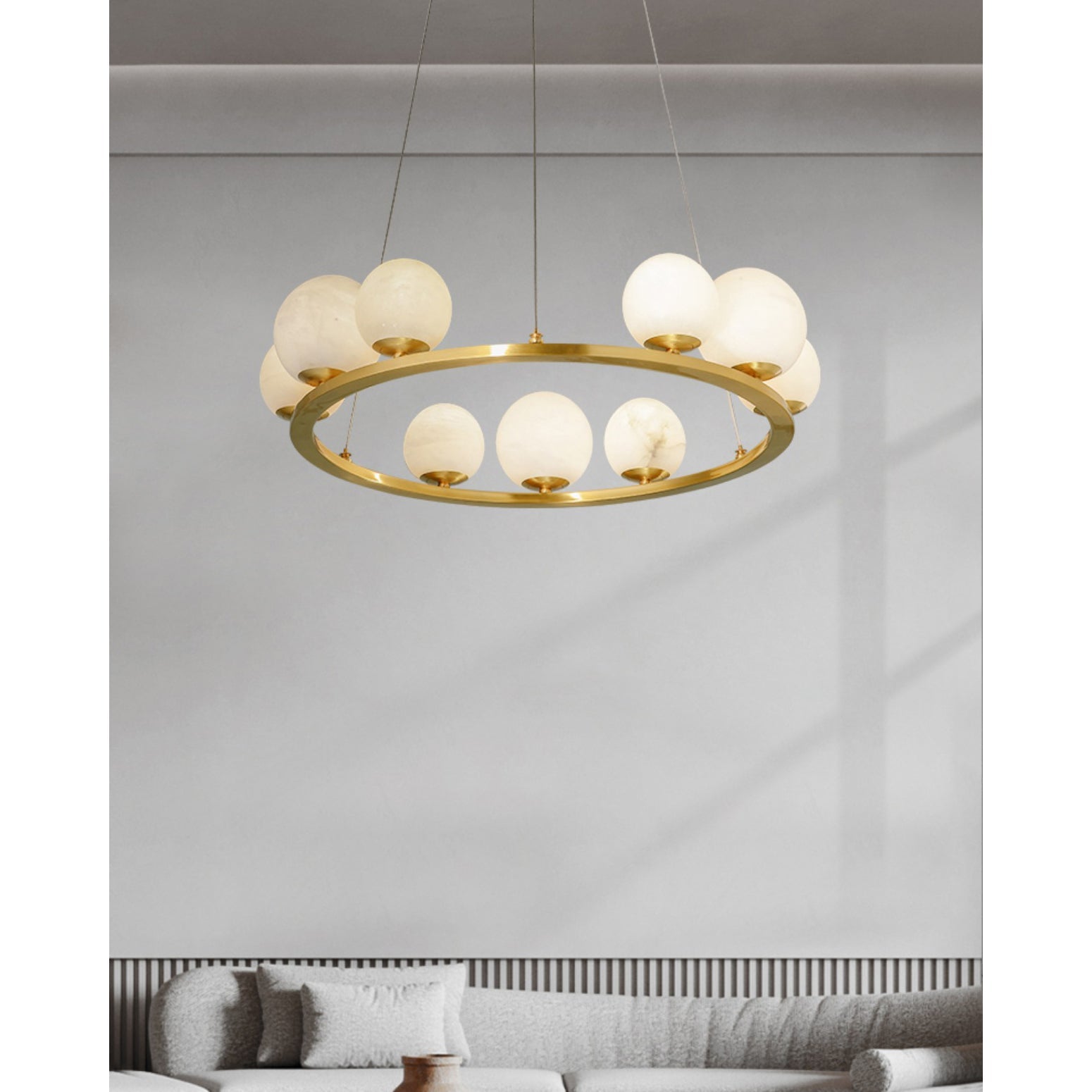 Ulmaran Premium Nordi Art Alabaster Chandelier - Lamp Copper