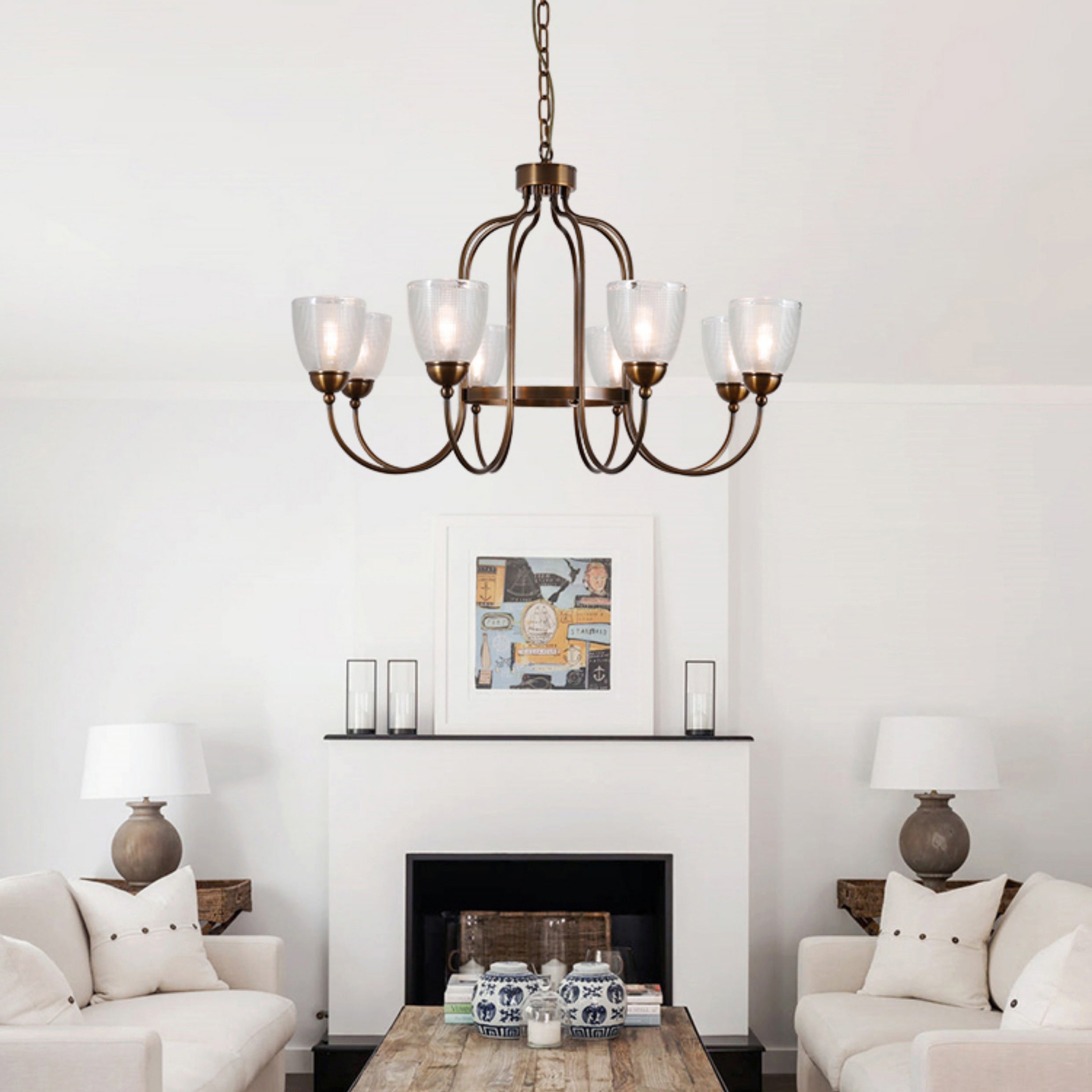 Caraeara Postmodern Luxury Glass Chandelier - Lamp Copper