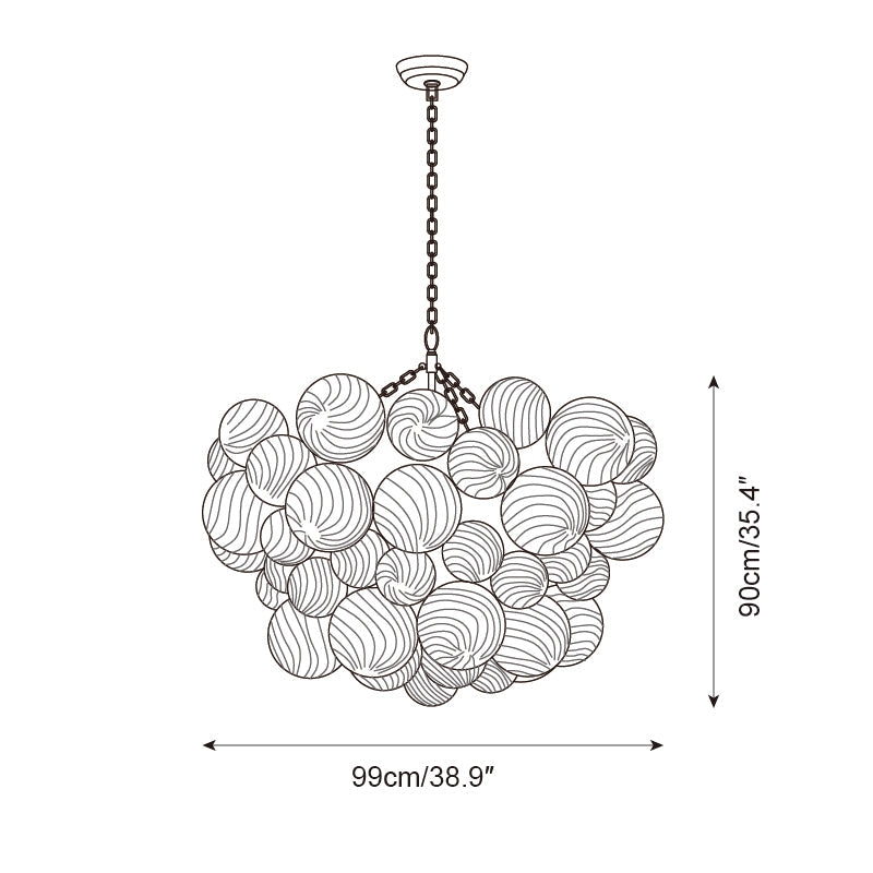 Talia Lustre Sphère en Verre Cascade - Neutralighting