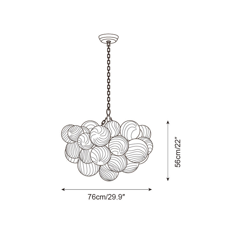 Talia Lustre Sphère en Verre Cascade - Neutralighting