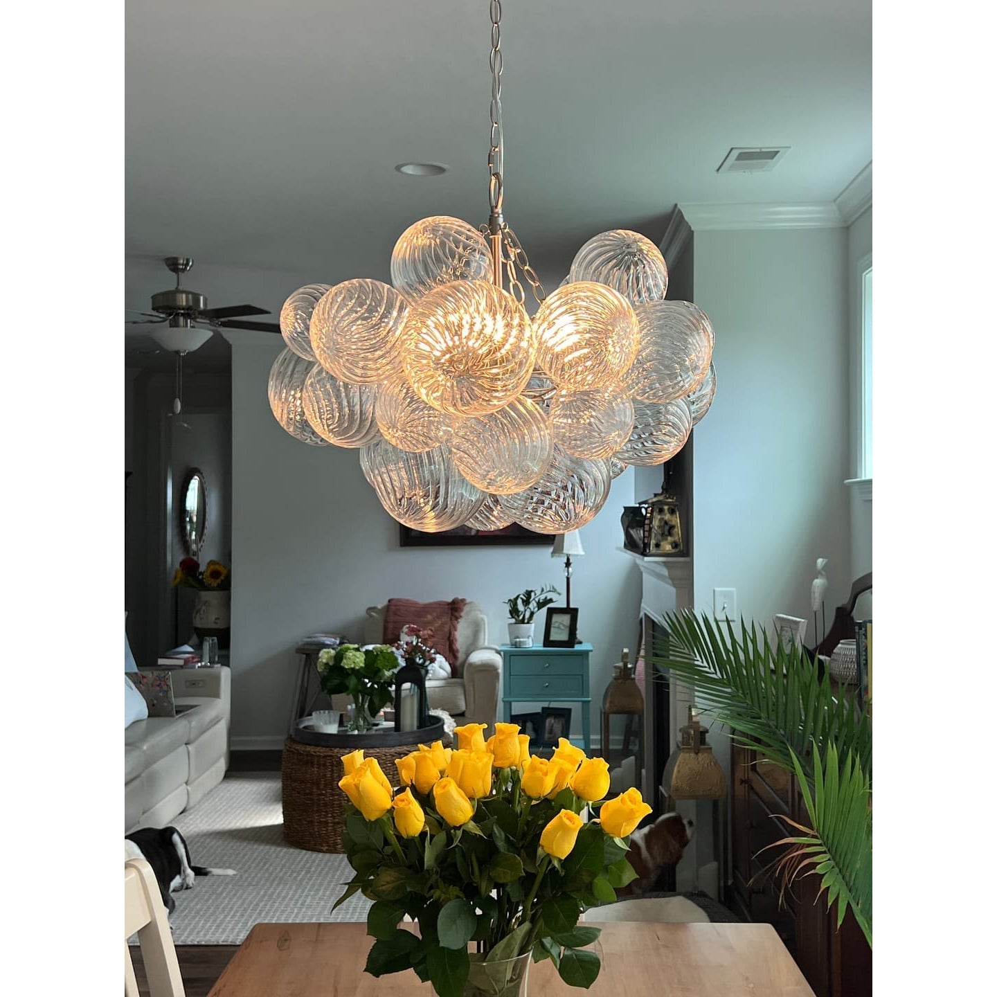 Talia Lustre Sphère en Verre Cascade - Neutralighting