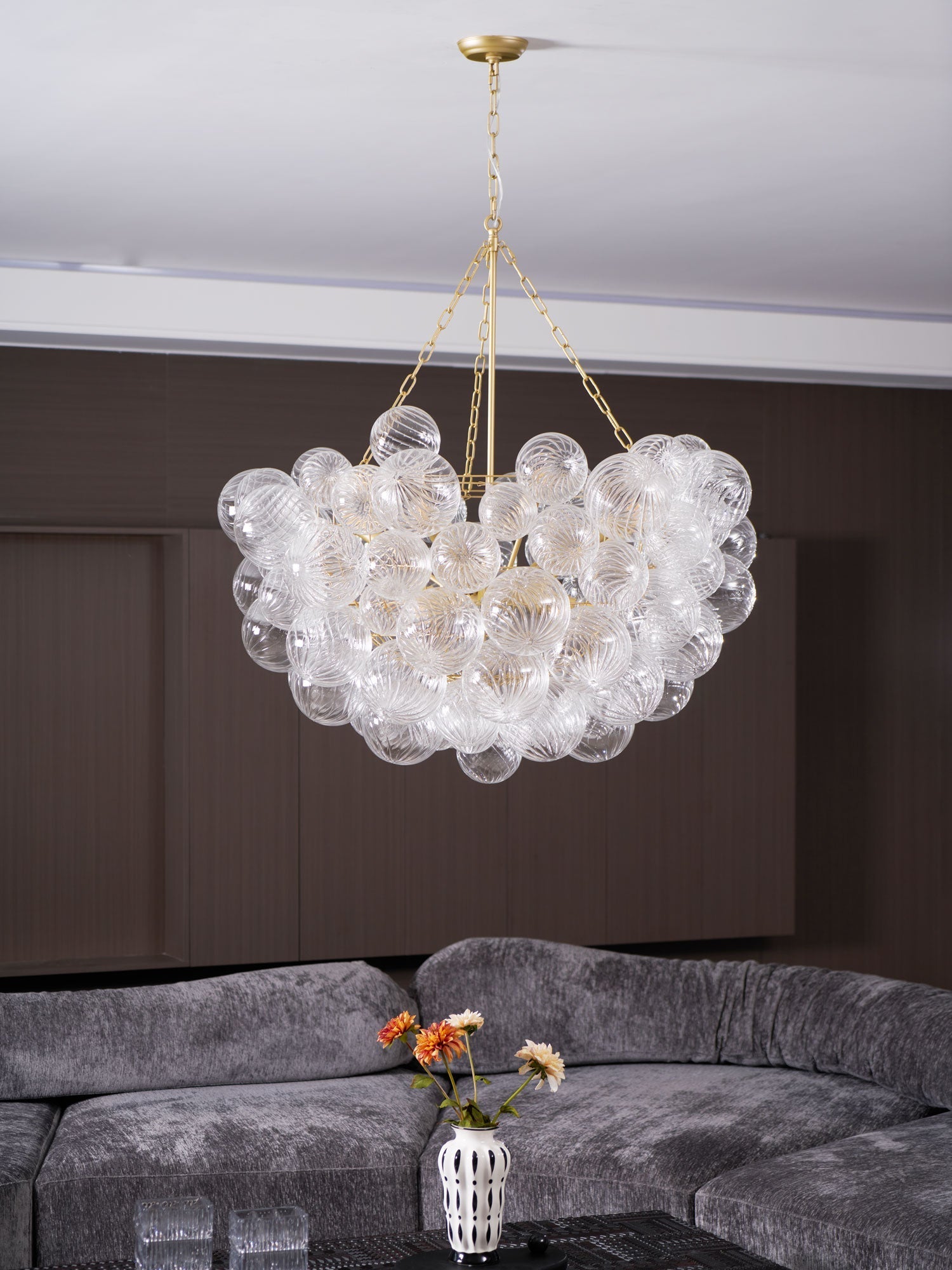 Talia Lustre Sphère en Verre Cascade - Neutralighting