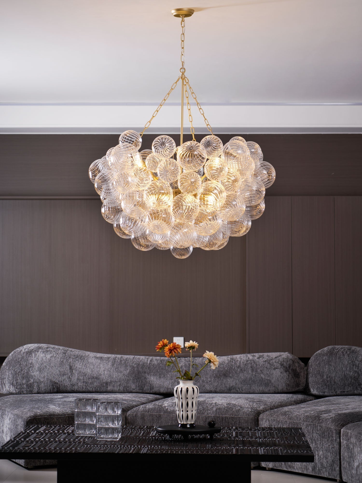 Talia Lustre Sphère en Verre Cascade - Neutralighting