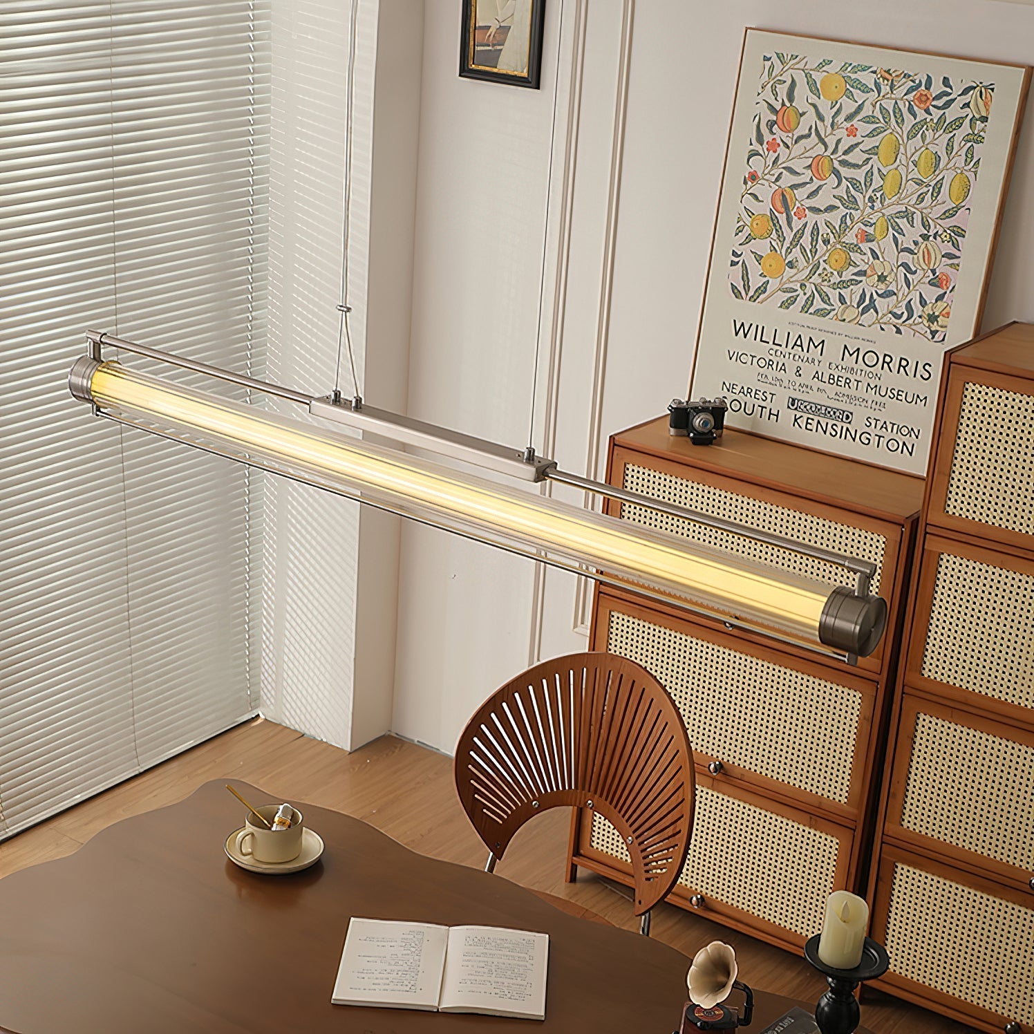 Lylorel Modern Minimalist Wand Glass Pendnat Lamp - Lamp Copper