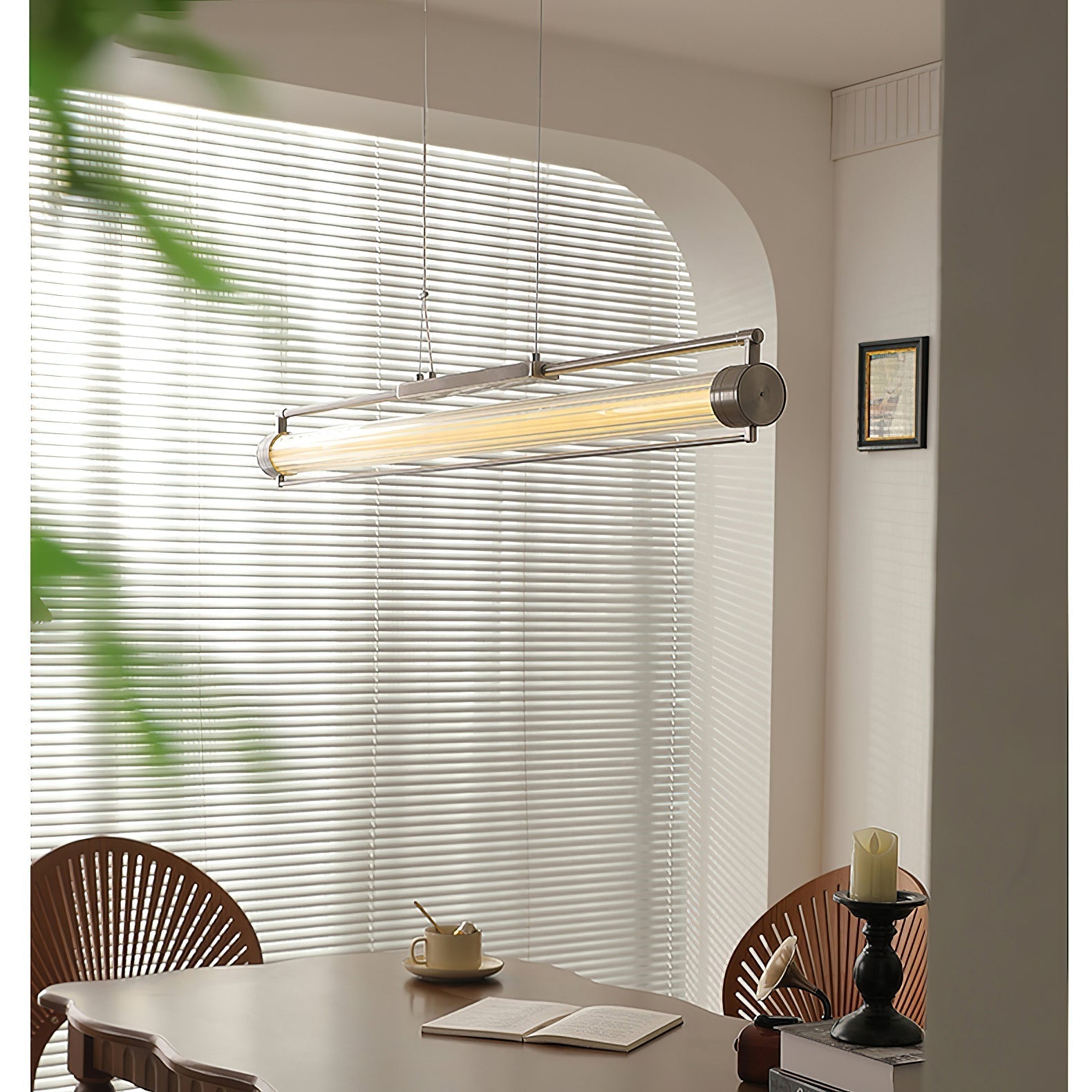 Lylorel Modern Minimalist Wand Glass Pendnat Lamp - Lamp Copper
