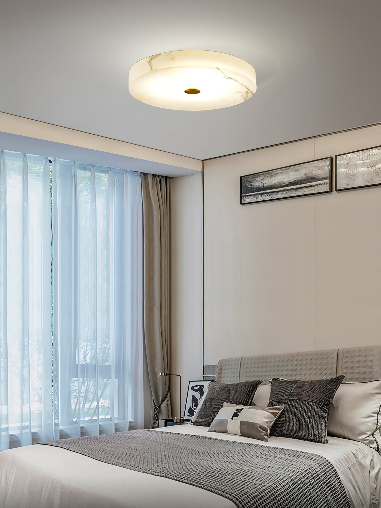 Unorir Modern Minimalist Alabaster Ceiling Light - Lamp Copper