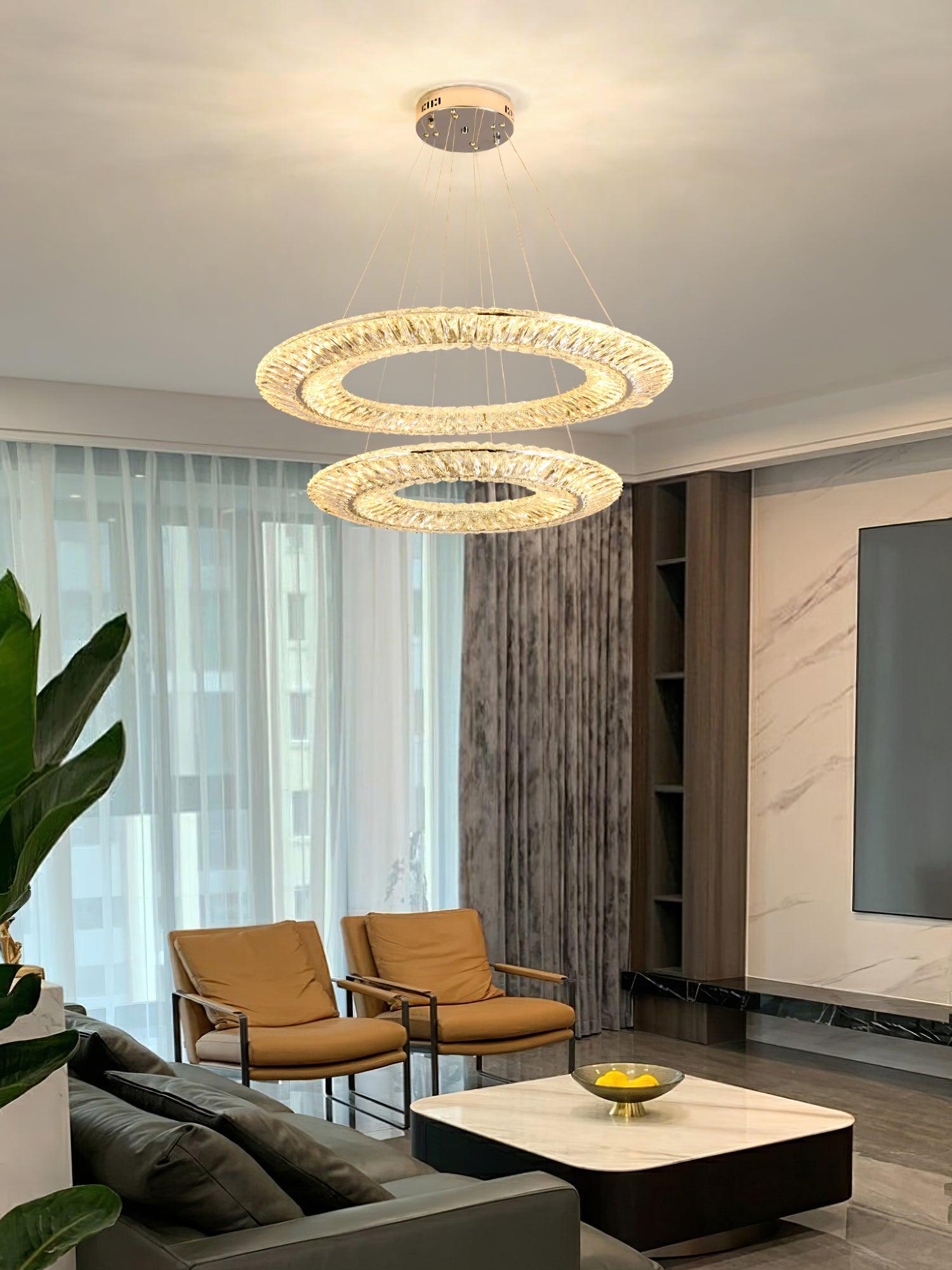 Lustra Chandelier Géométrique Cristal LED Élégant - Neutralighting