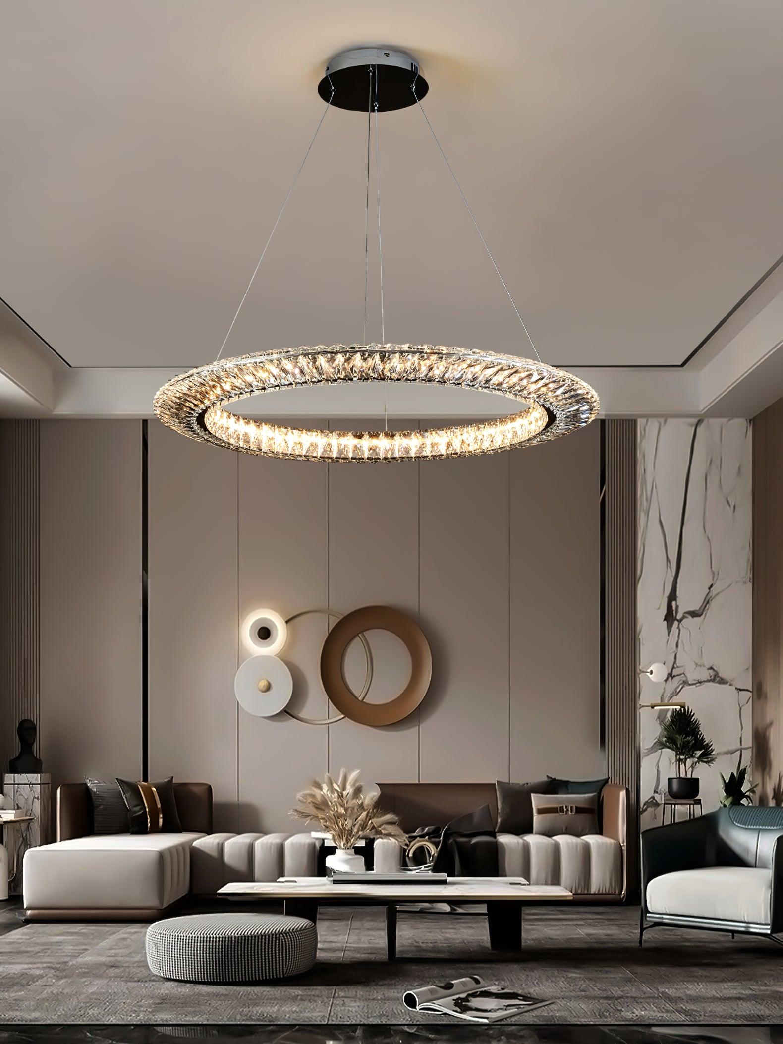 Lustra Chandelier Géométrique Cristal LED Élégant - Neutralighting