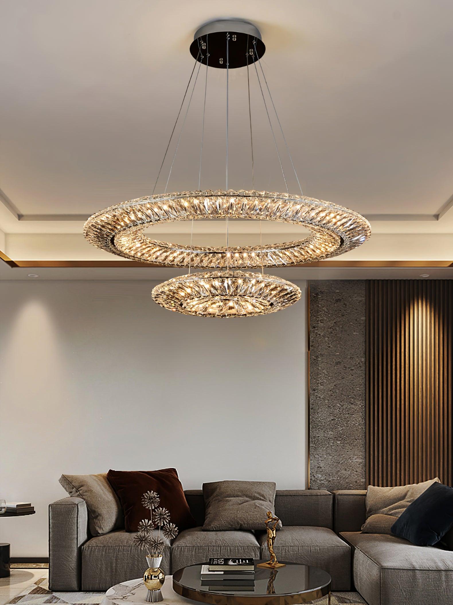 Lustra Chandelier Géométrique Cristal LED Élégant - Neutralighting
