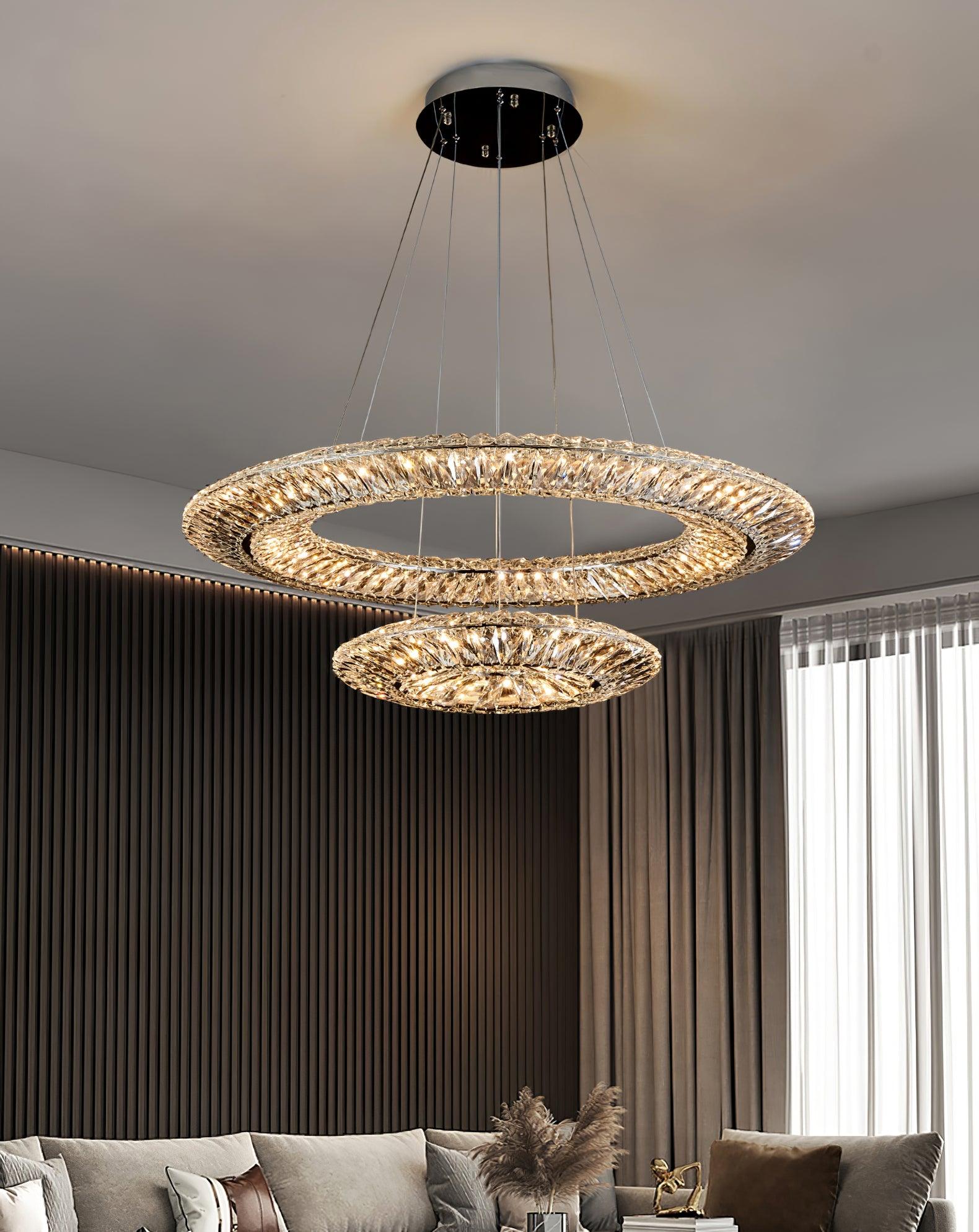 Lustra Chandelier Géométrique Cristal LED Élégant - Neutralighting