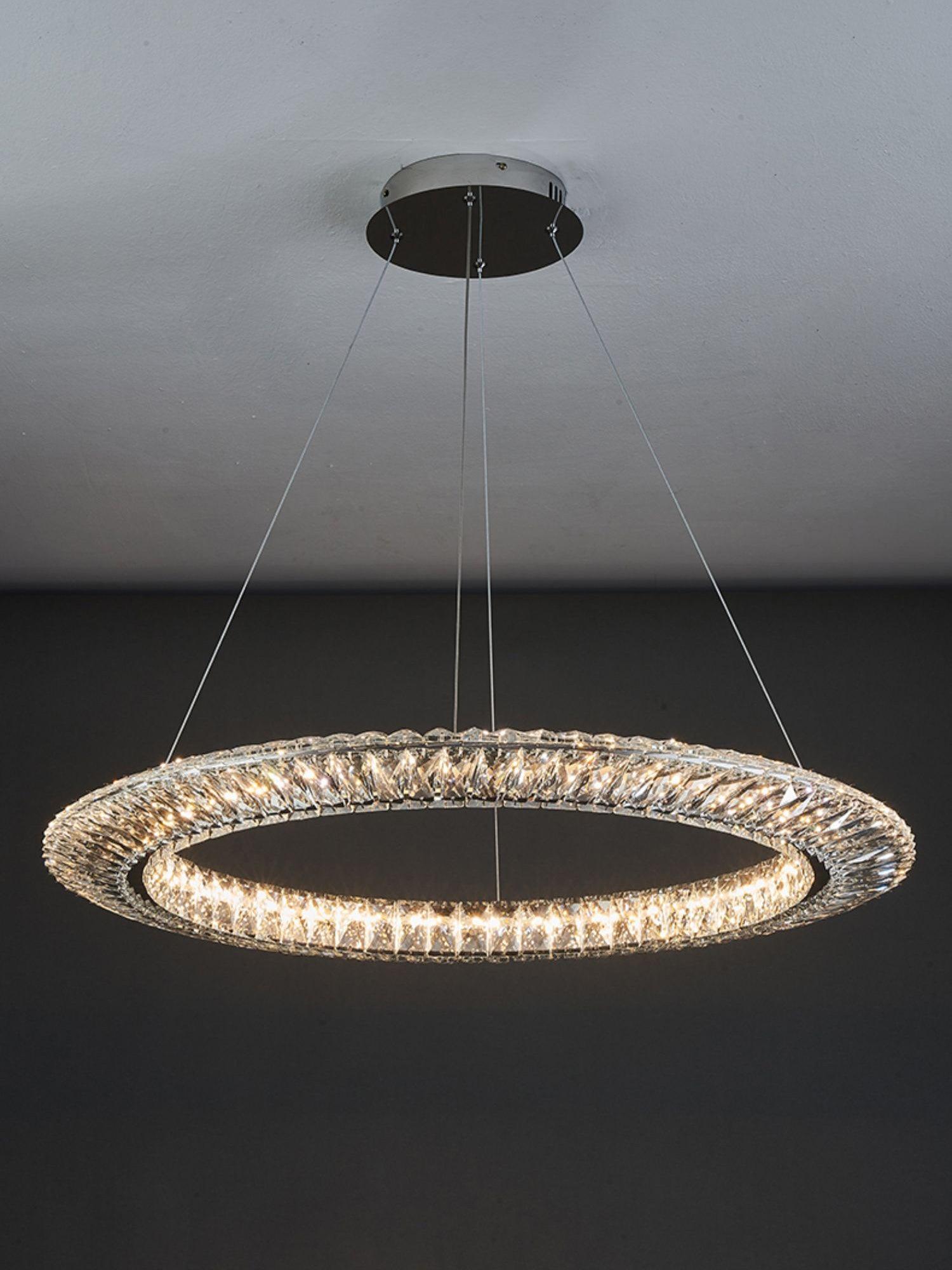 Lustra Chandelier Géométrique Cristal LED Élégant - Neutralighting