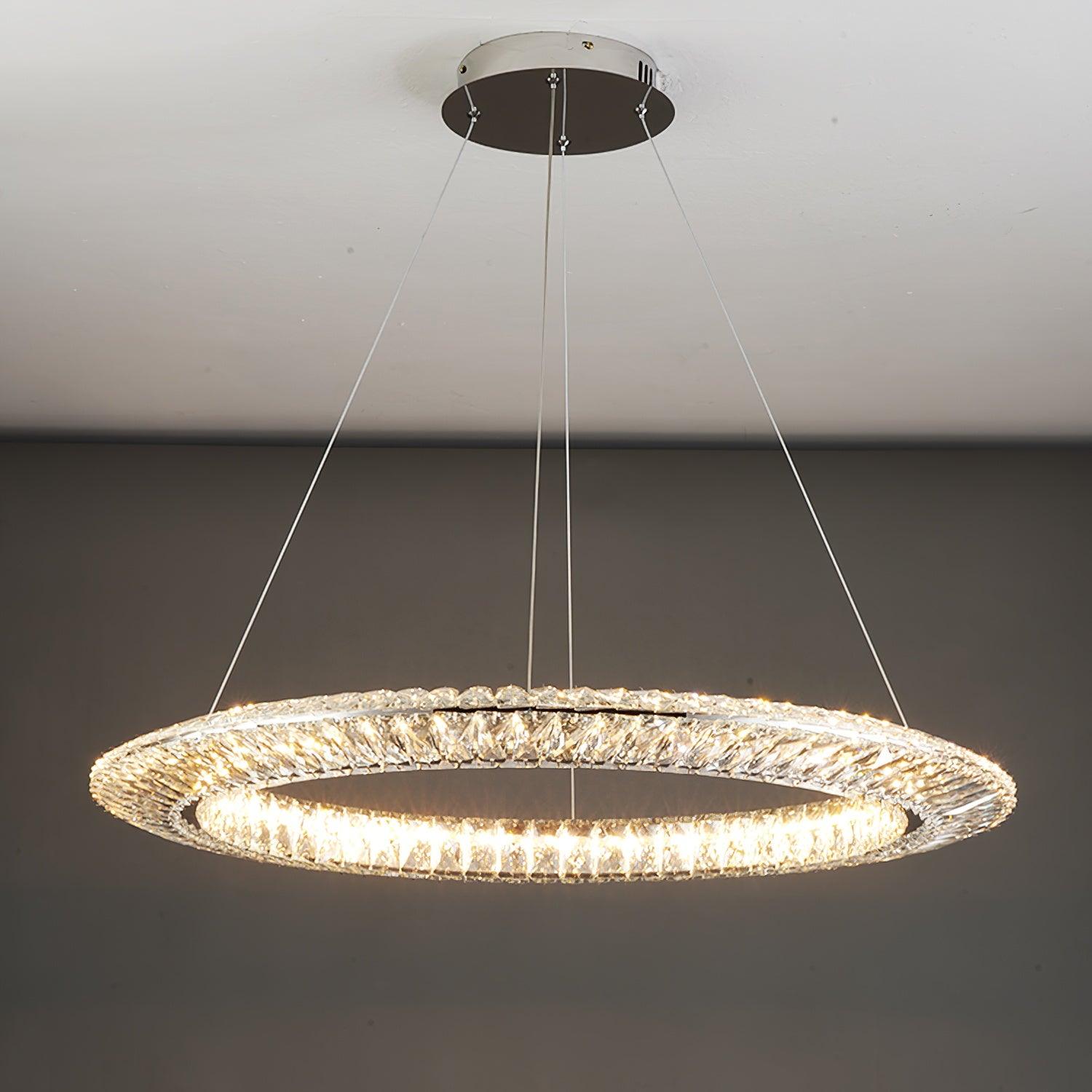 Lustra Chandelier Géométrique Cristal LED Élégant - Neutralighting