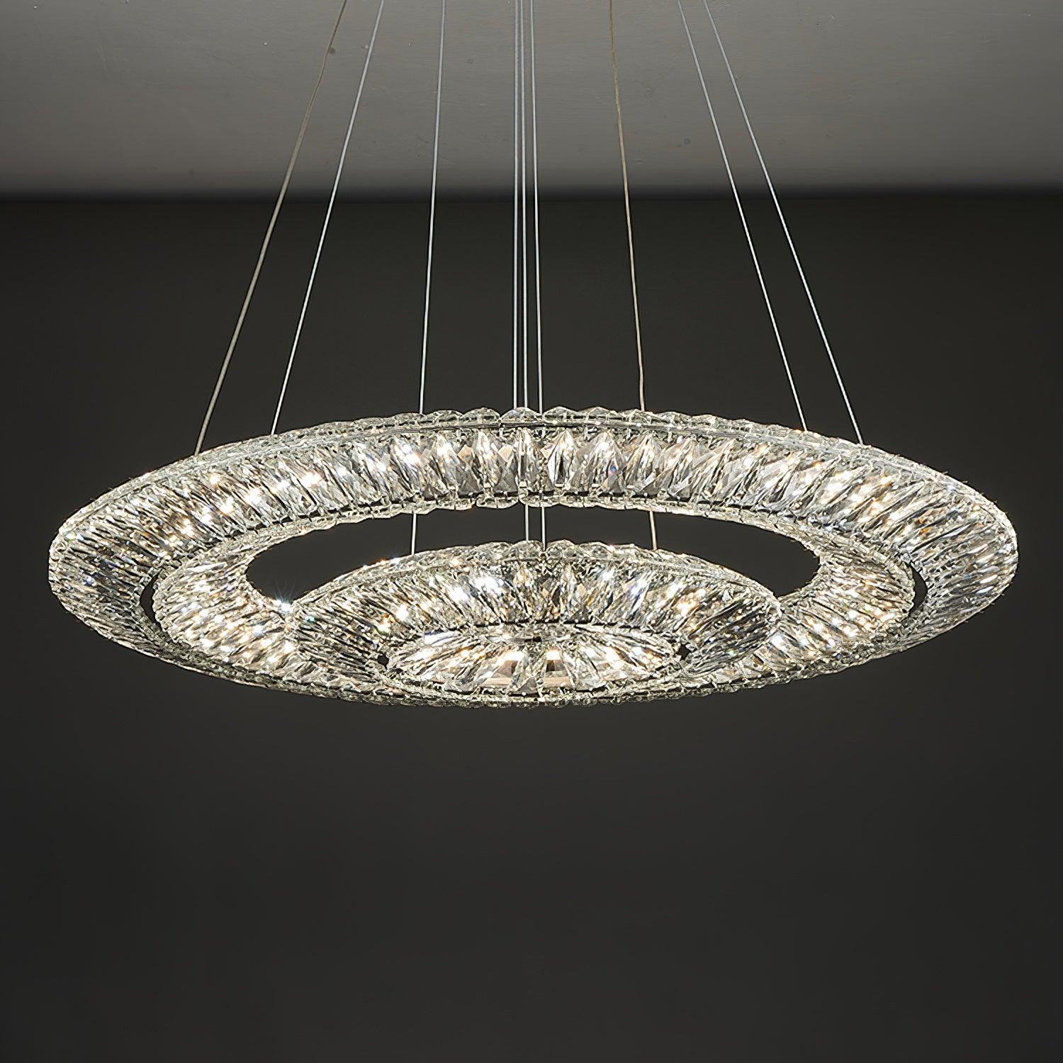 Lustra Chandelier Géométrique Cristal LED Élégant - Neutralighting
