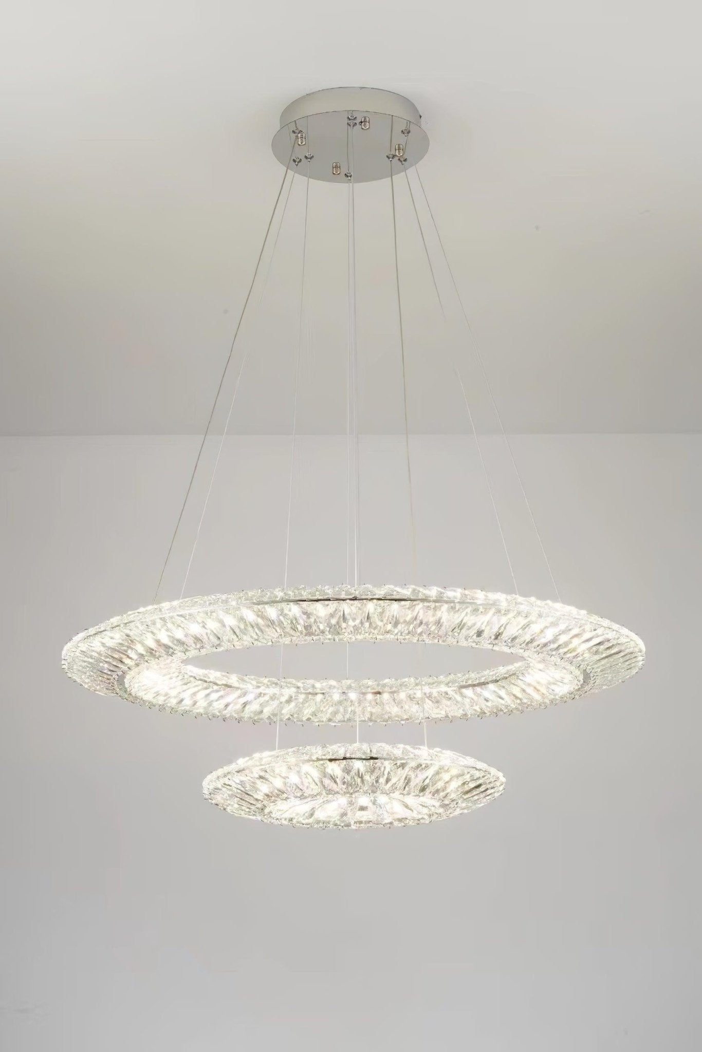 Lustra Chandelier Géométrique Cristal LED Élégant - Neutralighting