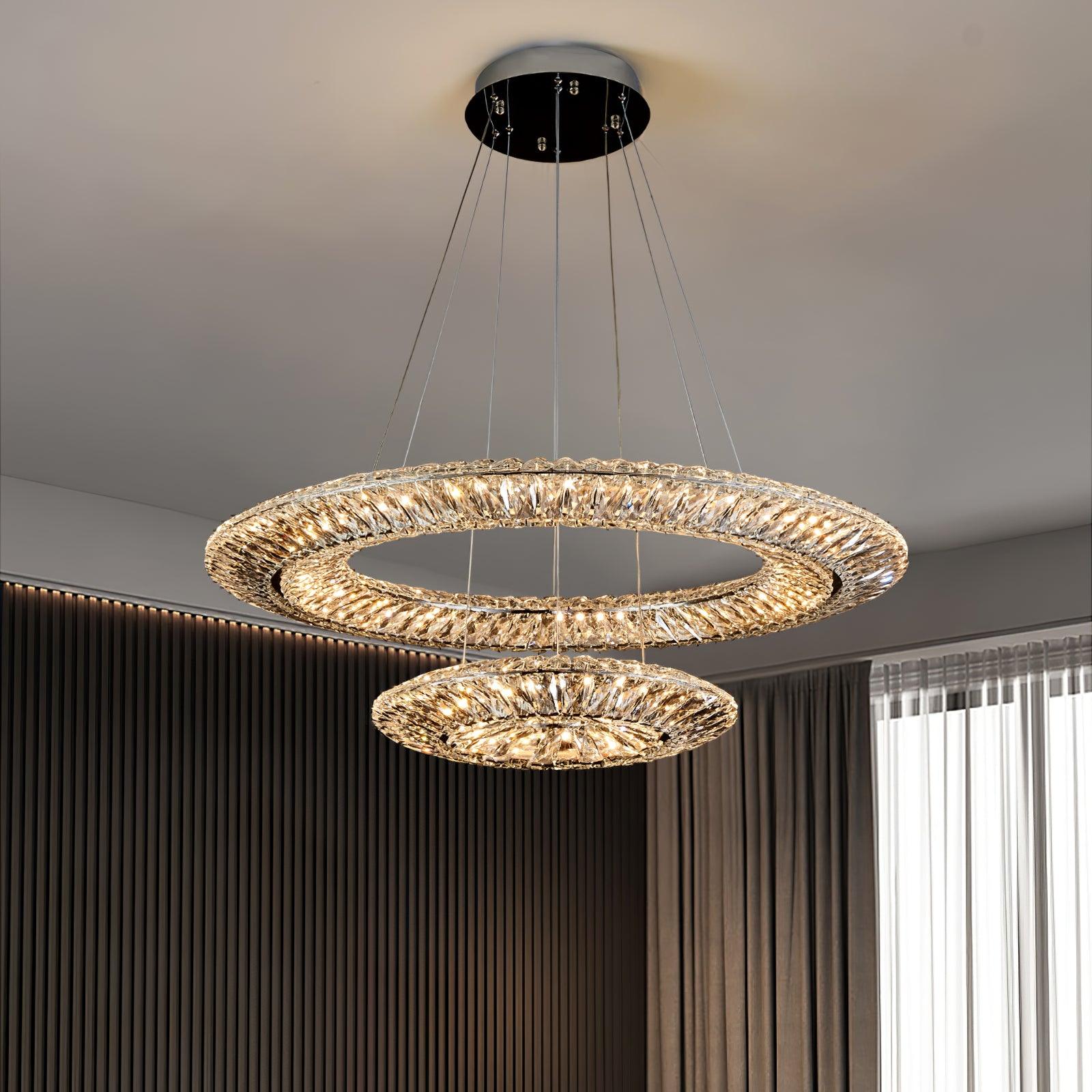 Lustra Chandelier Géométrique Cristal LED Élégant - Neutralighting