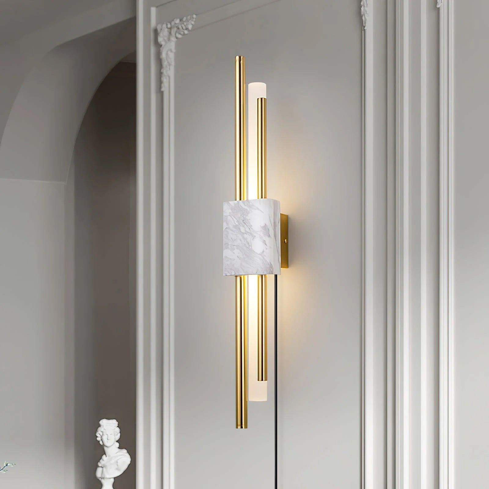 Trista Premium Nordic Art Plug In Marble Wall Light - Neutralighting