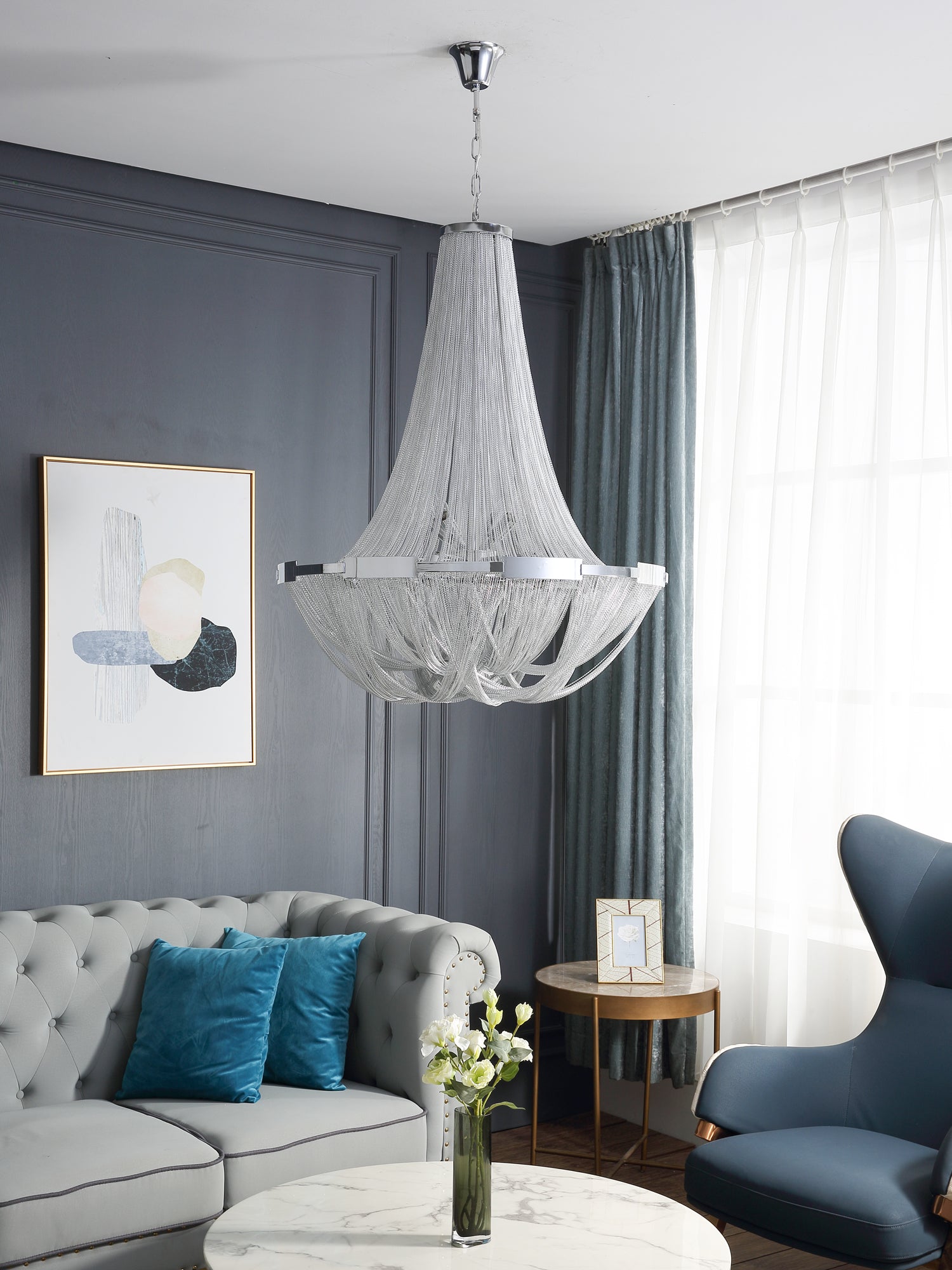 Solara Chandelier Gland Chaîne en Aluminium - Neutralighting
