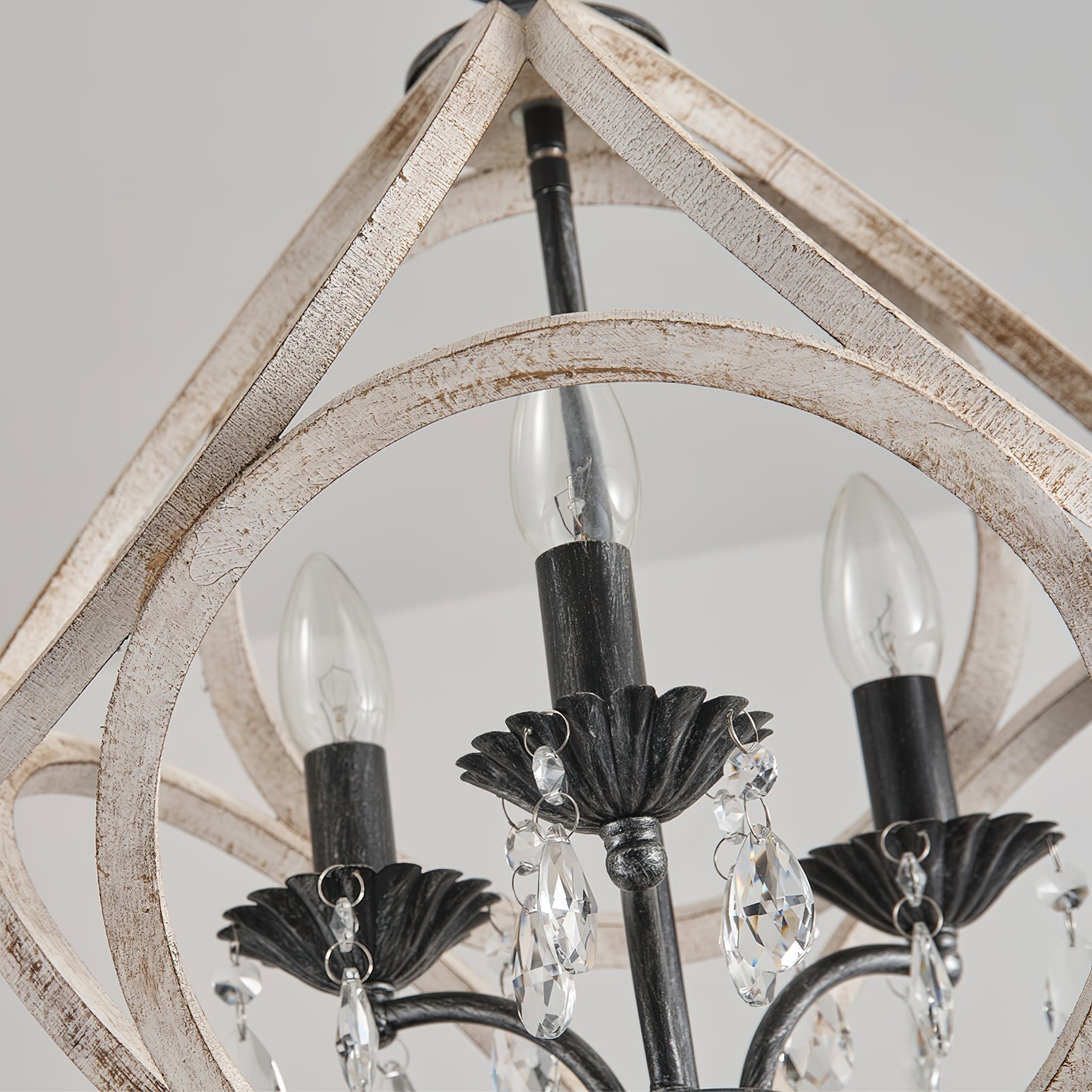 Viraearae Premium Nordic Crystal Wood Pendant Lamp - Lamp Copper