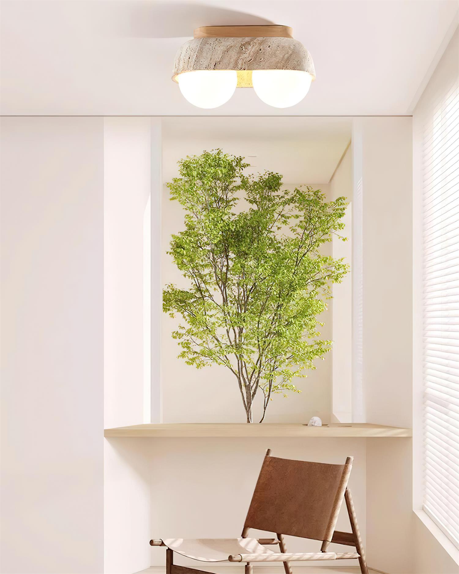 Ritta Plafonnier Rectangulaire en Travertin - Neutralighting