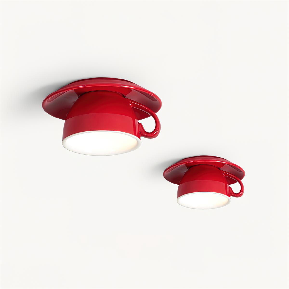 Teacup Plafonnier Céramique Rouge - Neutralighting
