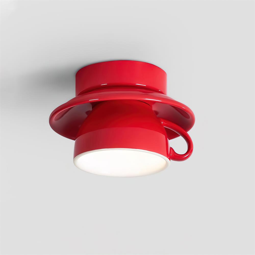 Teacup Plafonnier Céramique Rouge - Neutralighting